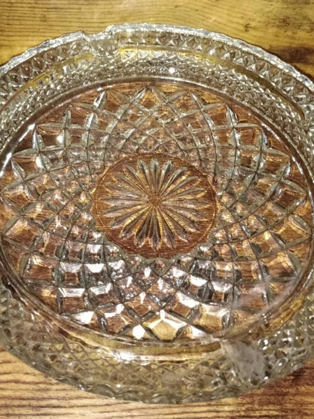 Vintage Anchor Hocking Wexford Ashtray large round pressed glass